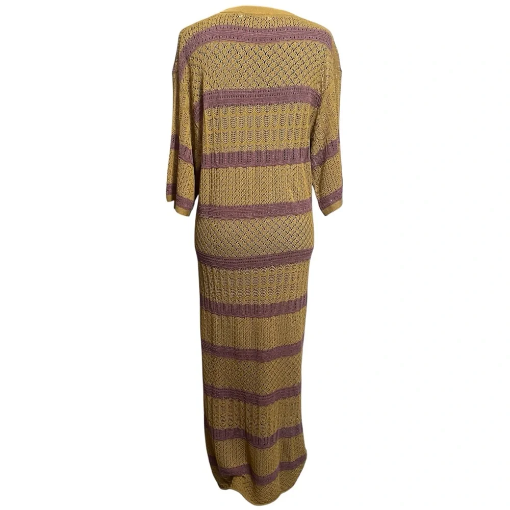 Zara Long Knit Kaftan Maxi Dress Size M/L - Picture 3 of 11